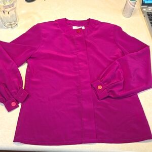 VINTAGE Pendleton fuschia purple poly buttonup blouse like new size small petite